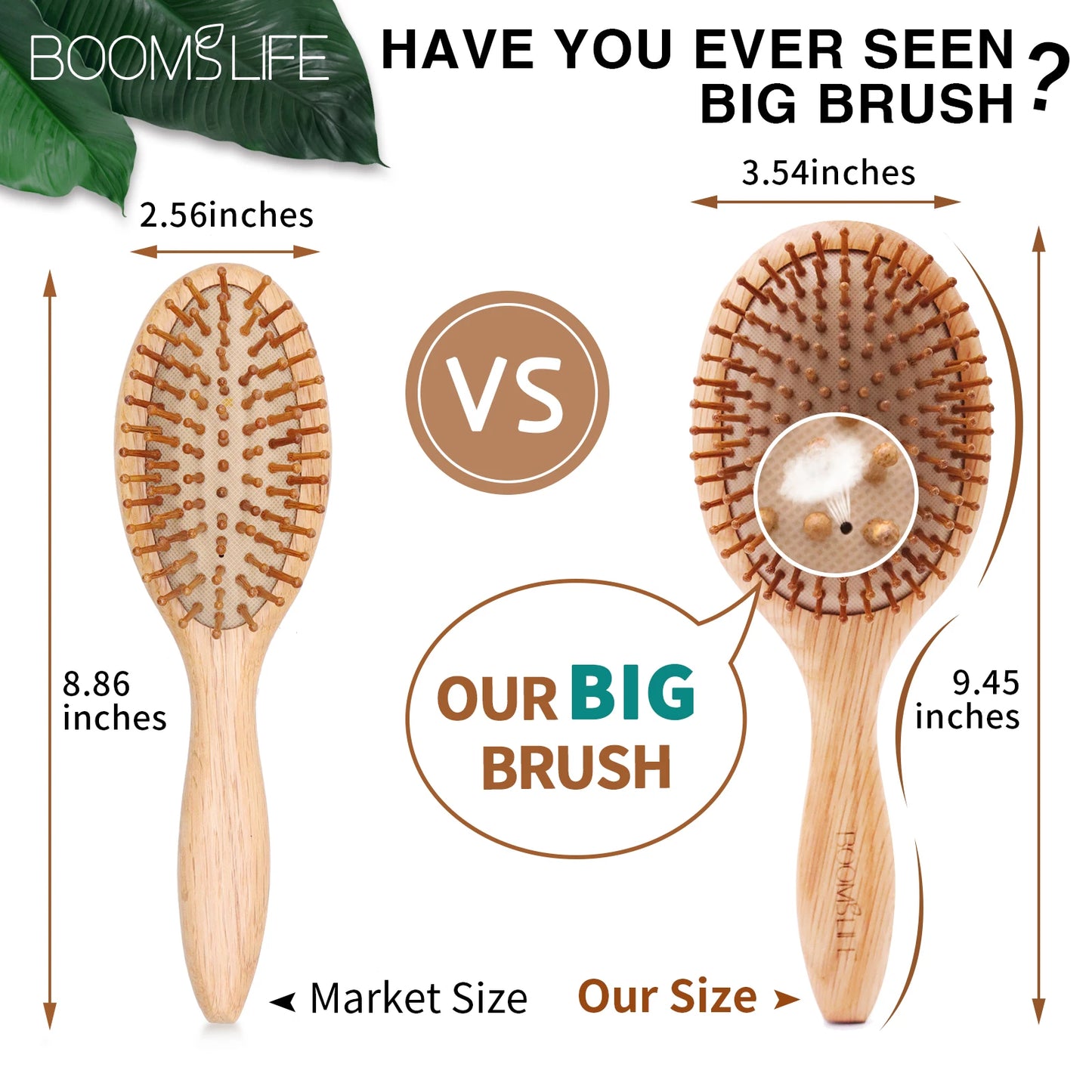 Natural Hair Brush Women Wide Tooth Hair Combs Healthy Paddle Cushion Massage Hairbrush Wooden Comb Hair Care Barber Accessories