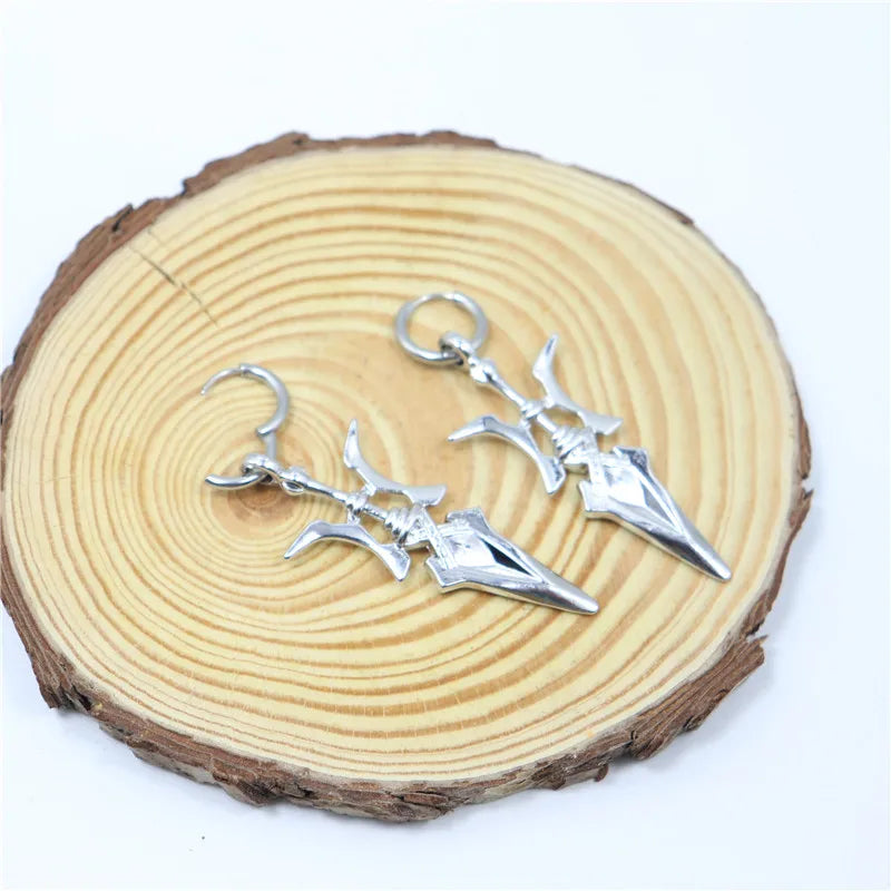 Punk Jewelry Halberd Necklaces for Men Boys Girl Goth Cross Choker Trinket Statement Necklaces&Pendants Key Chain Neck Charms