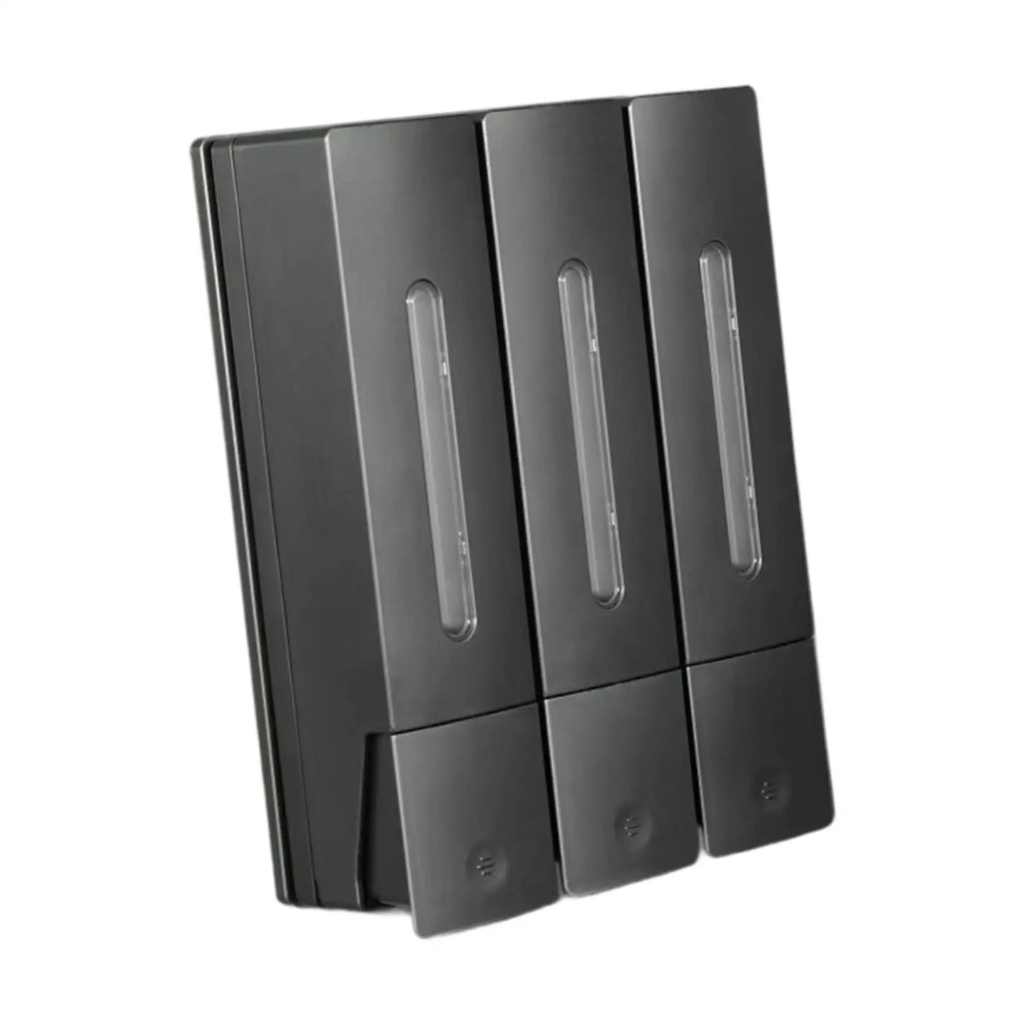 Three Chamber Wall-Mounted Dispenser for Shampoo and Conditioner in Bathrooms