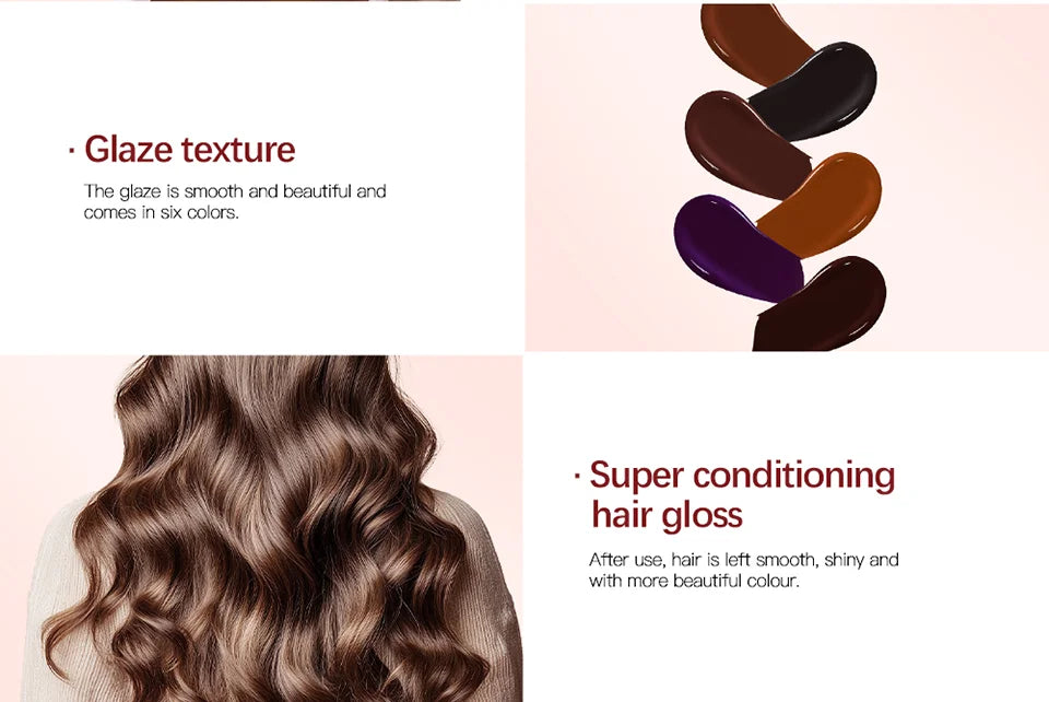 Hair Glaze Super Gloss Color Conditioning Gloss Rinse Out Semi-Permanent Hair Gloss that Enhances Color Nourish and repair Easy