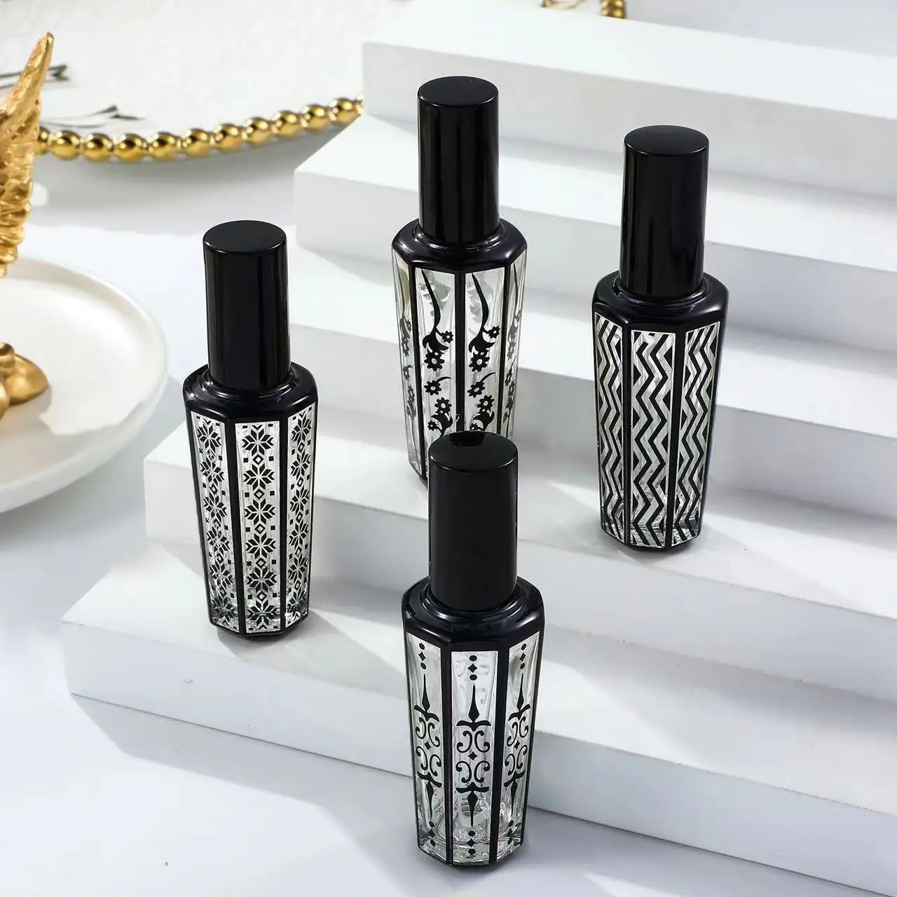 4pcs 15ml Perfume Bottle Portable Glass Refillable Spray Bottle Sample Empty Containers Travel Perfume Bottle
