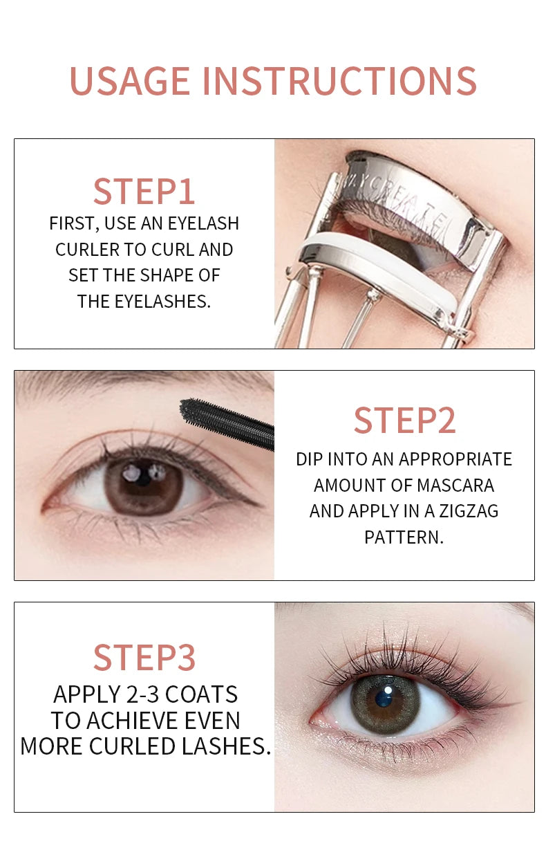 MACKANDY Black Mascara Makeup Volumizing&Lengthening Mascara, Thickening Washable Longwear Smudge Resistant Make Up Cruelty Free