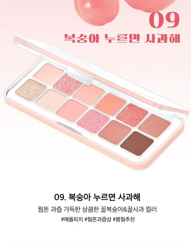 12 Colors Pink Eye Shadow Pallete Clear Glitter Pearl ,Girl Beginner Makeup Nude Eyeshadow Low Saturation Korean Cosmetics