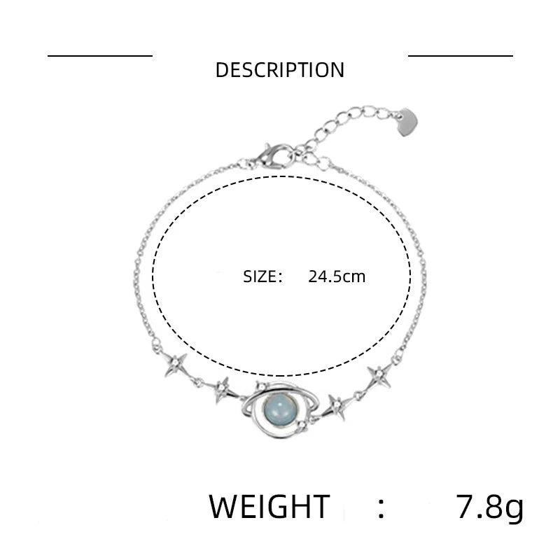 Luxury Fine Bracelet for Women Girls Fashion Flower Planet Shiny Zirconia Bracelet Charms Accessories Jewelry Set Party Gifts
