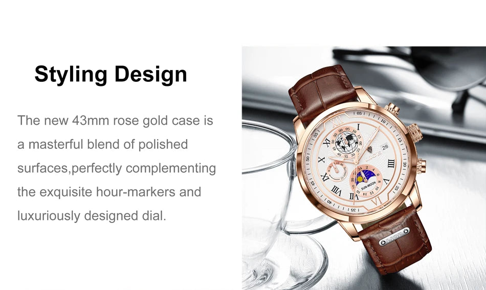 LIGE Top Brand Luxury Watch for Men Business Casual Men's Watches Wristwatch Man Quartz Chronograph Waterproof Watches Clock New