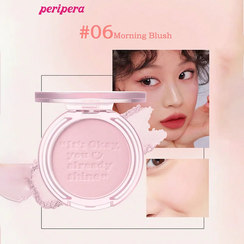 Single Color Blush Palette, Matte Fine Powder Cheek Blush, Non-Cakey, Long-Lasting, Nude Makeup, K-Beauty Cosmetic