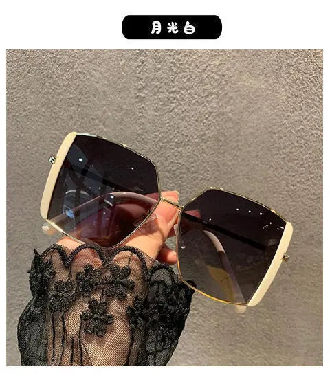 Luxury Oversized Polarized Sunglasses Women Face Slimming Designer Frame UV Protection High Quality Premium Fashion Eyewear