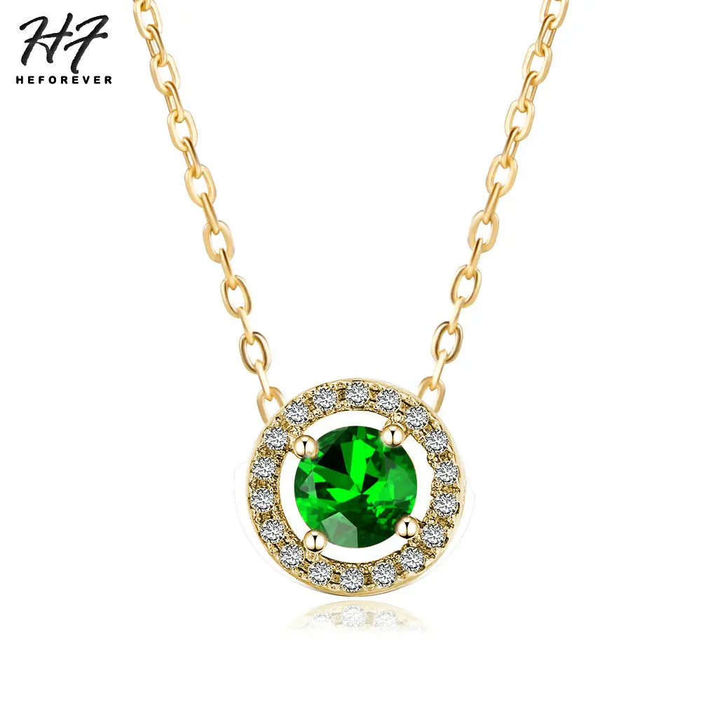 Wedding Round Pendant Necklaces For Women Engagement Female Jewelry Women's Choker Chain On The Neck Shiny Jewellry N095-M