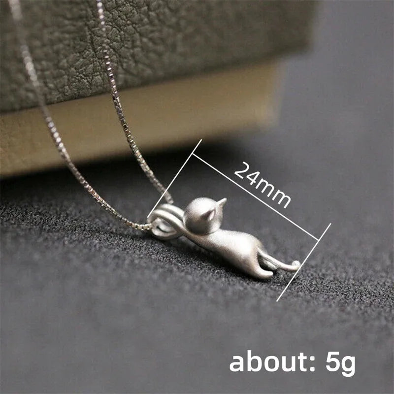Cute Cat Necklace Women Black /White Animal Pendant Y2K Girls Neck Accessories Daily Wear Party Trendy Jewelry Fancy Gift