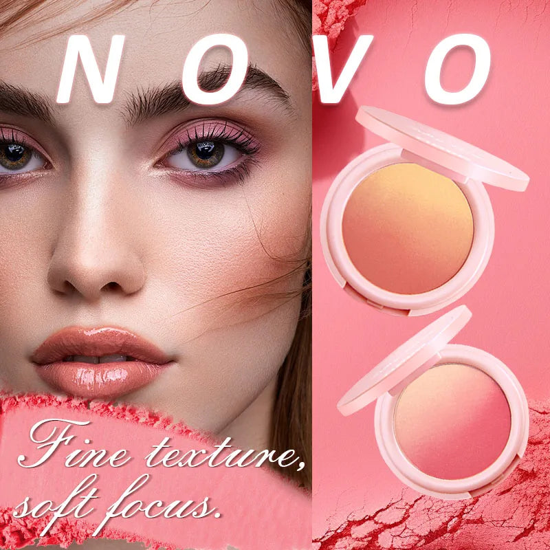 Vibrant Blush Palette, Multi-Color Gradient Design, Lightweight & Blendable Color, Face Cosmetics, With Easy-To-Use Mirror