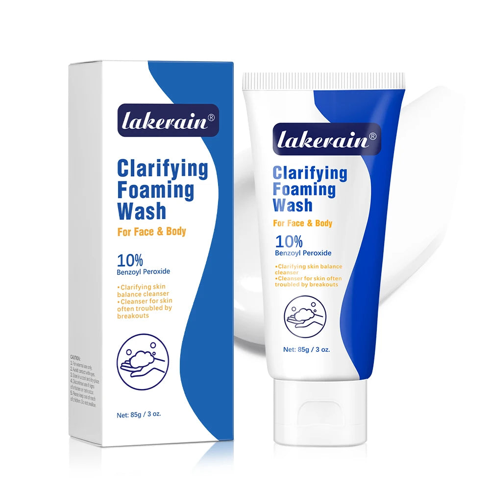 Lakerain Clarifying Foaming Wash 10% Benzoyl Peroxide Foaming Cleanser Acne Foaming Cleanser Target Breakouts Deep Clean Cream