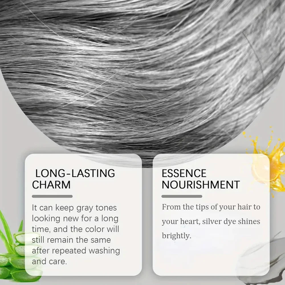 100g Grey Hair Dye Cream Unisex Smoky Punk Style Styling No Damage Quick Coloring Long-Lasting Professional Hairs Dyeing Creams