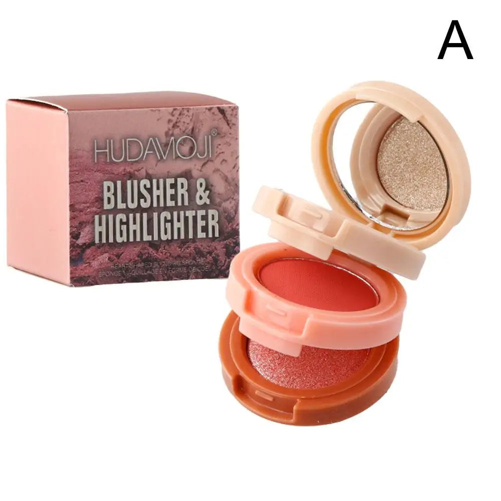 Pink Peach Blush Powder 3 In 1 Matte Blush Low Saturation Soft Fog Blush Brightening Face Blusher Rouge Makeup Cheek Tint
