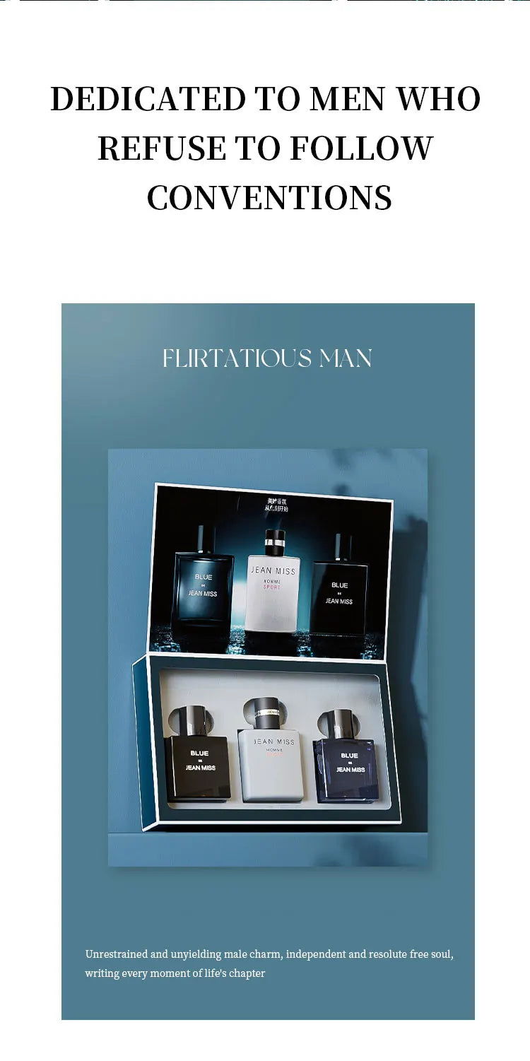 30ML*3 Men's Perfume Set Three-piece Set Cologne Long-lasting Eau De Toilette