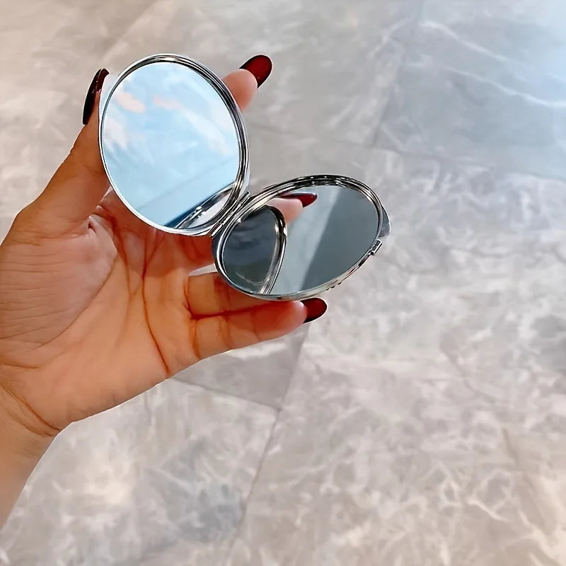 Makeup Mirror Luxury Diamond Portable Pocket Compact Mirror Women's Gifts Handheld Cosmetic Mirror with Magnification