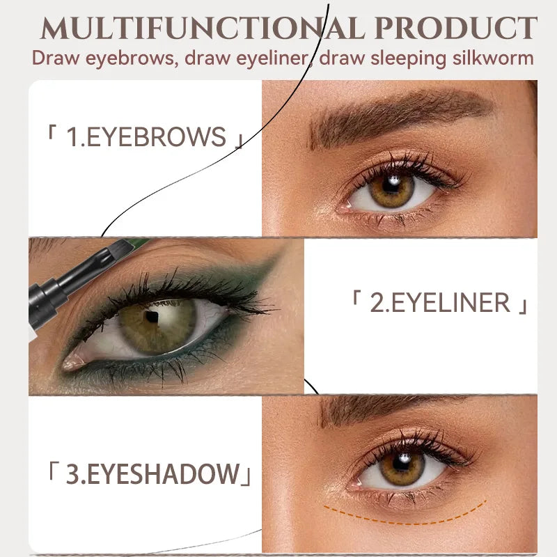 Double-Ended Eyebrow Cream, Waterproof And Sweat Proof, Smudge Proof, Long Lasting Makeup Without Separation