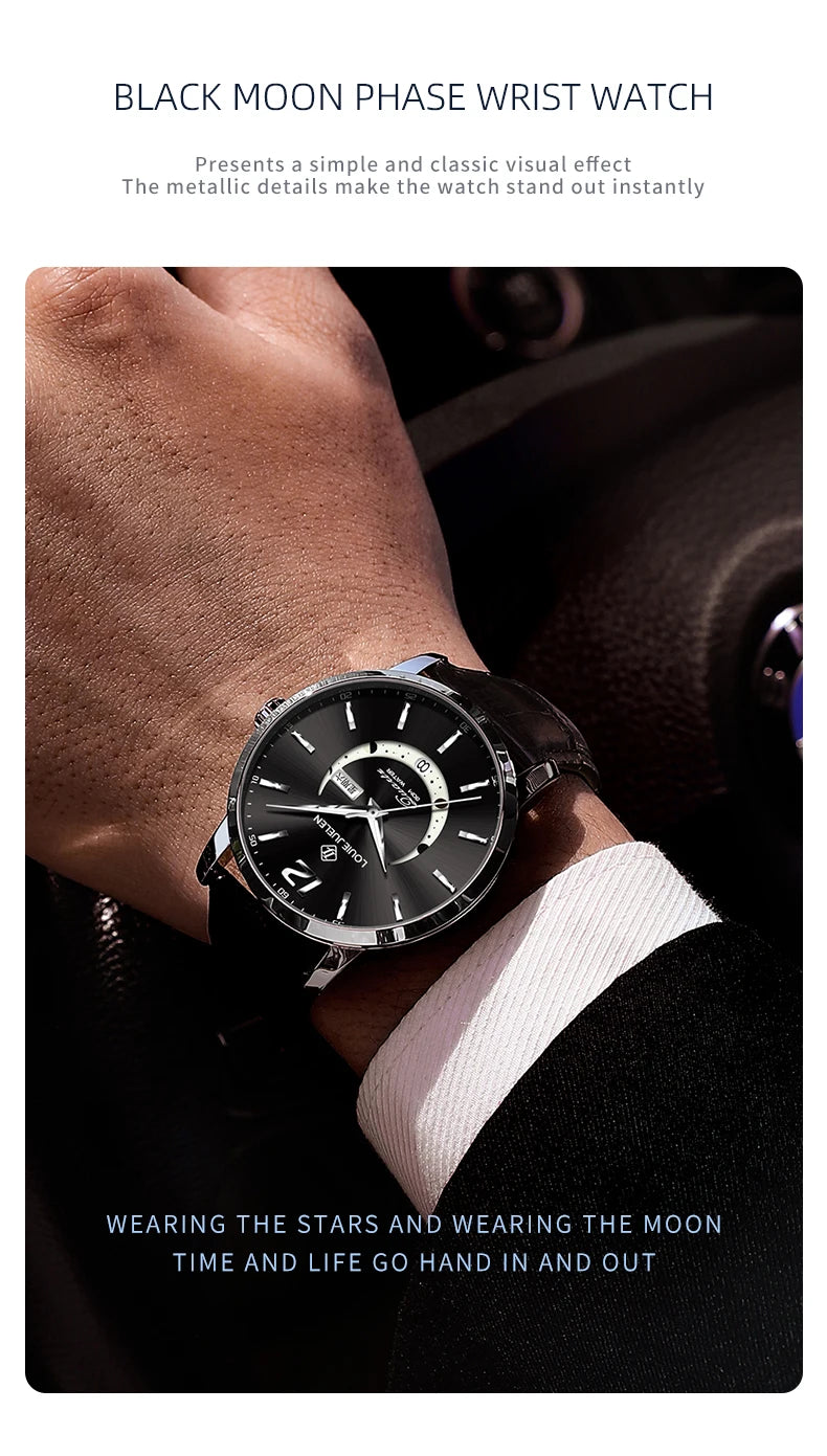 Men's Watches Top Brand Luxury Men Wrist Watch Leather Quartz Watch Sports Waterproof Male Clock Relogio Masculino+Box 2023 New