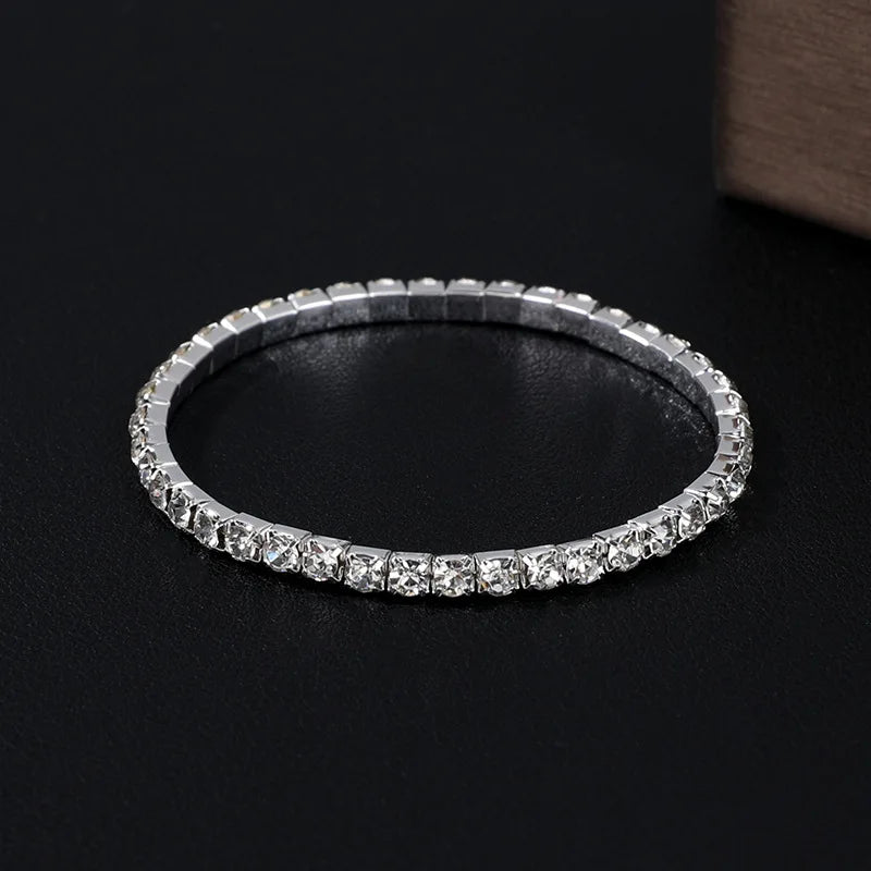 Luxury Classic Full of Rhinestones 18K Gold Plated Bracelets For Women Sparkling Simple Zircon Bracelets Jewelry Birthday Gifts