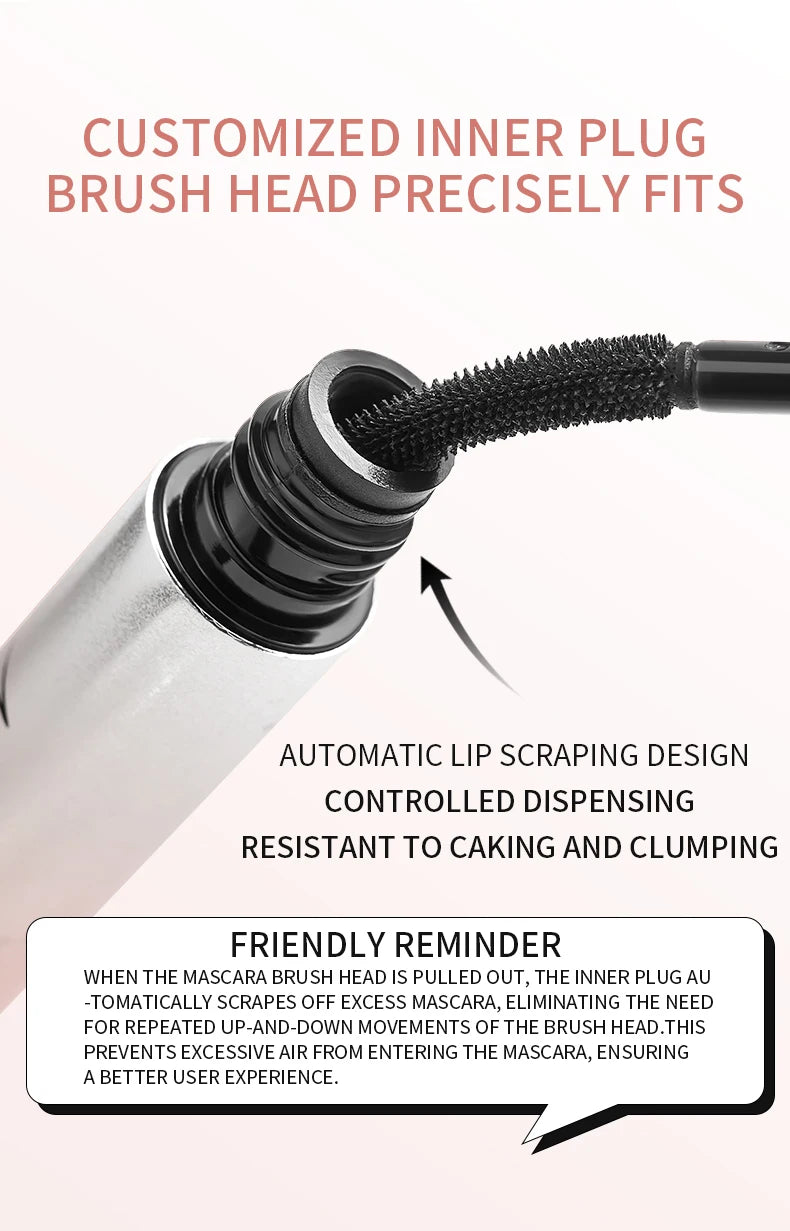 MACKANDY Black Mascara Makeup Volumizing&Lengthening Mascara, Thickening Washable Longwear Smudge Resistant Make Up Cruelty Free