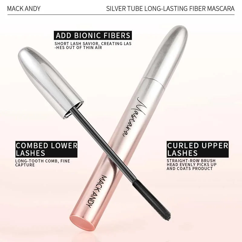 MACKANDY Black Mascara Makeup Volumizing&Lengthening Mascara, Thickening Washable Longwear Smudge Resistant Make Up Cruelty Free