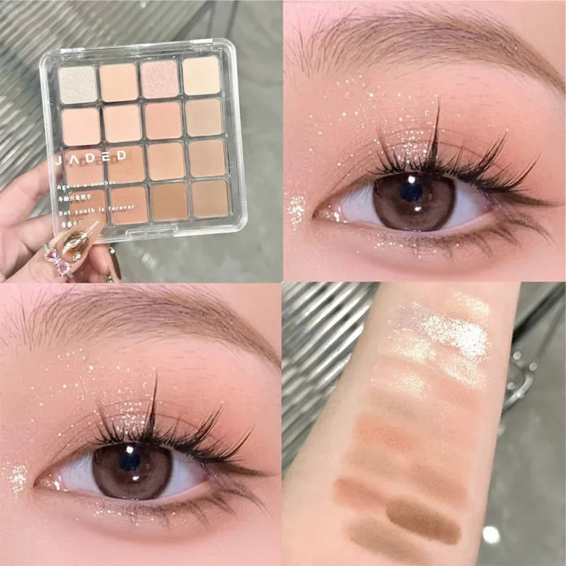 High Quality Matte Eyeshadow Palette Pearlescent Sequins Blush Eyeshadow Highlighter For Women