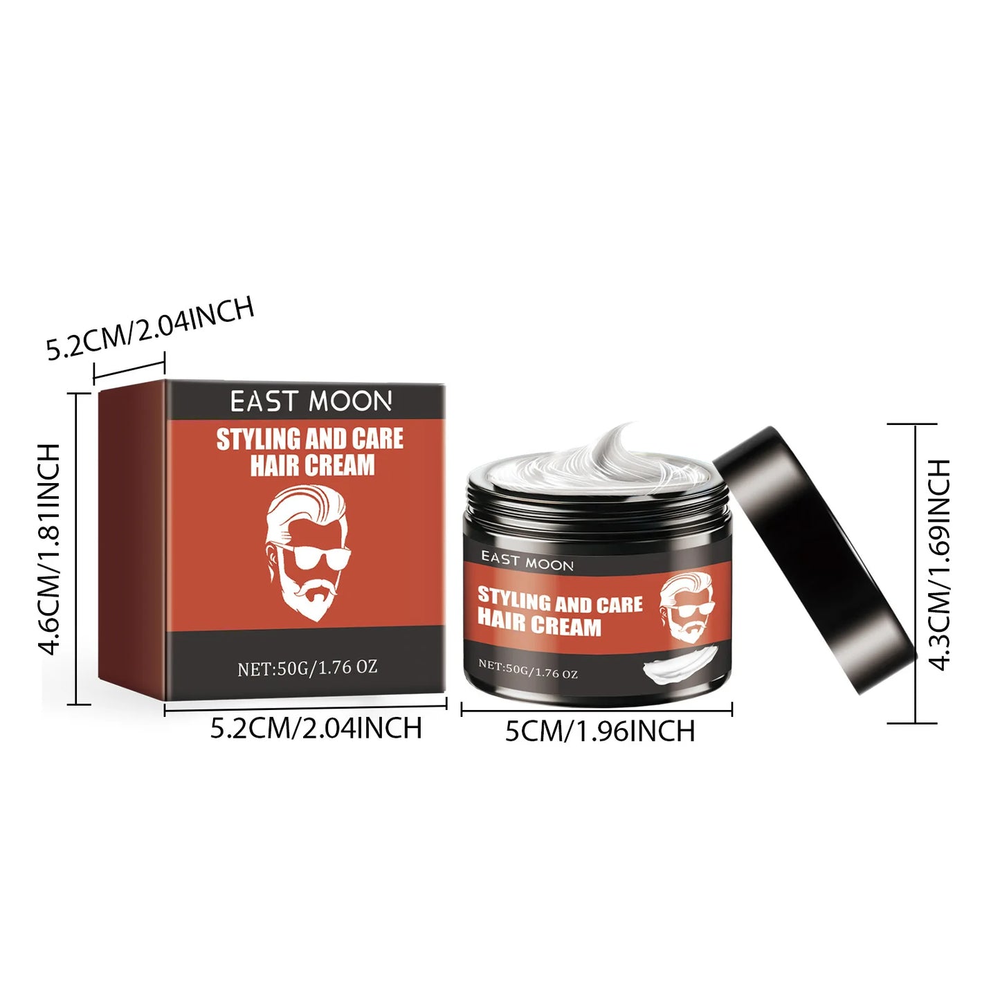 Men Hair Styling Cream Improving Curly Non Greasy Reducing Frizz Strong Holding Edge Control Long Lasting Finishing Hair Pomade