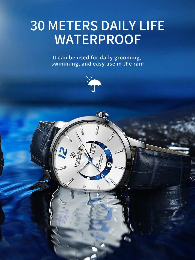 Men's Watches Top Brand Luxury Men Wrist Watch Leather Quartz Watch Sports Waterproof Male Clock Relogio Masculino+Box 2023 New