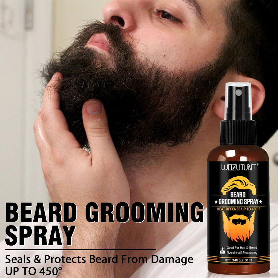 Facial Hair Care Product for Men Moustache Moisturize Grooming Spray Beard Wash Whisker Nourish Oil Softening Styling Beard Balm