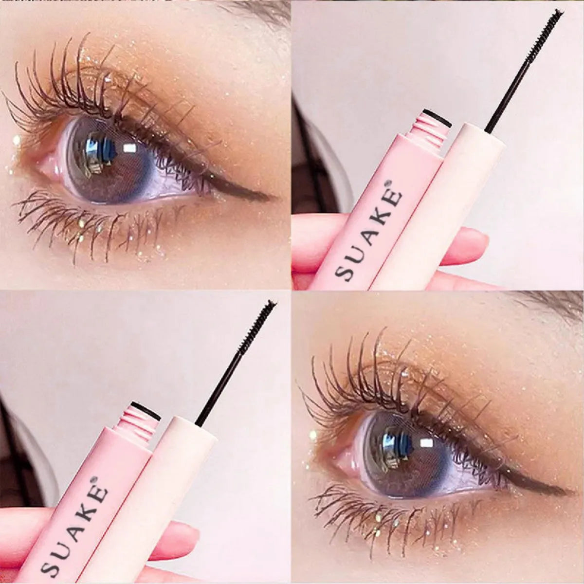 Silk Fiber Curling Mascara, Ultra-Fine Brush, Lengthening & Volumizing, Waterproof, Smudge-Proof, Long-Lasting, Unisex, Eye Safe
