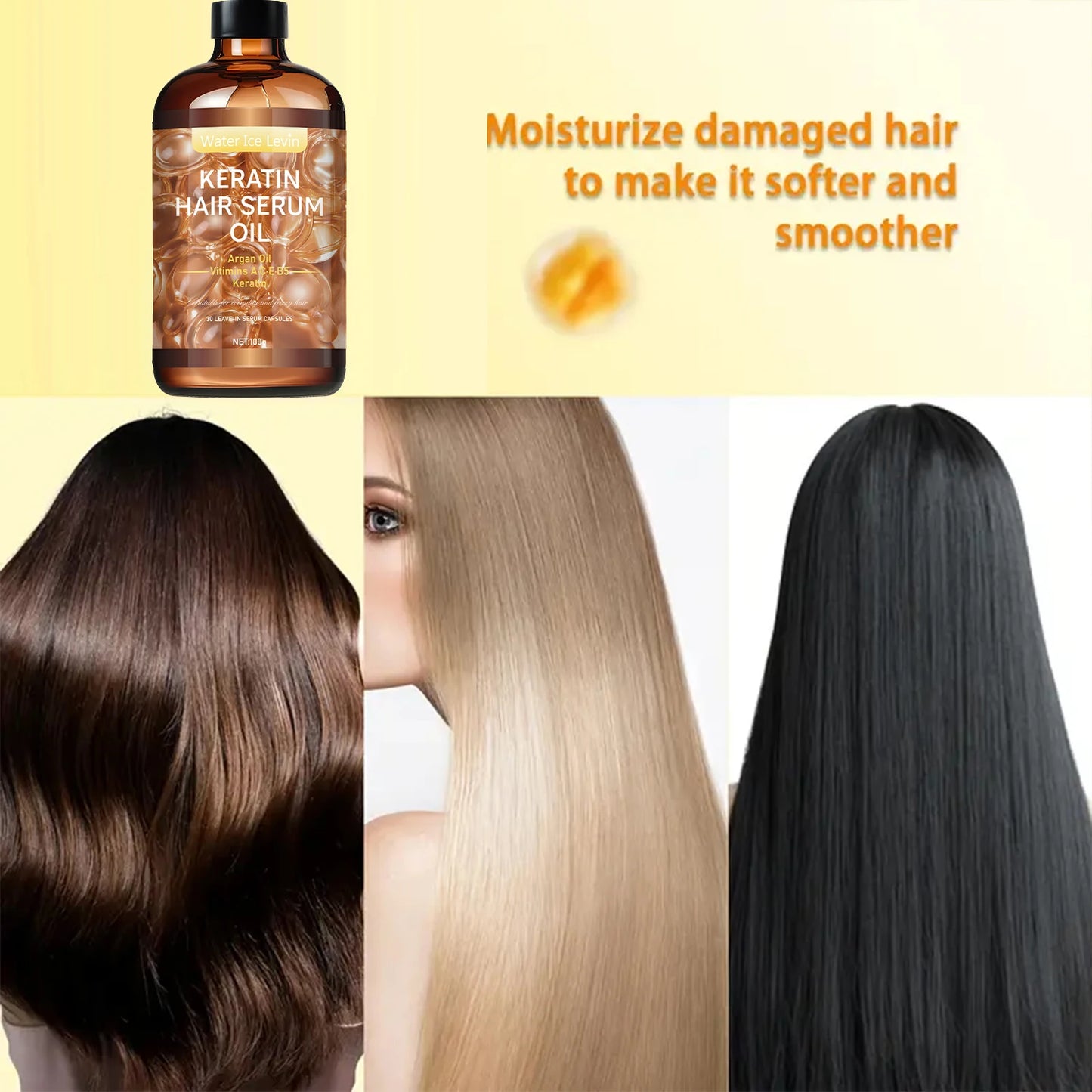Hair Care Essential Oil, Repair Hair Roots and Fill Scales Pores, Deeply Nourish and Lock in Moisture, Moisturize Dry Hair