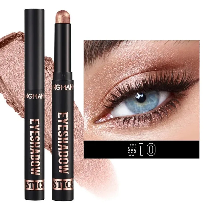 1PC Waterproof Pearlescent Eyeshadow Pencil Stick 16 Colors Lasting Glitter Shimmer Eye Shadow Highlighter Pen Eyes Makeup Tools