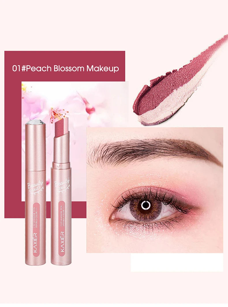 Gradient two-color eye shadow pen waterproof, sweat proof, not easy to smudge, pearlescent, fine shiny, lazy eye shadow s