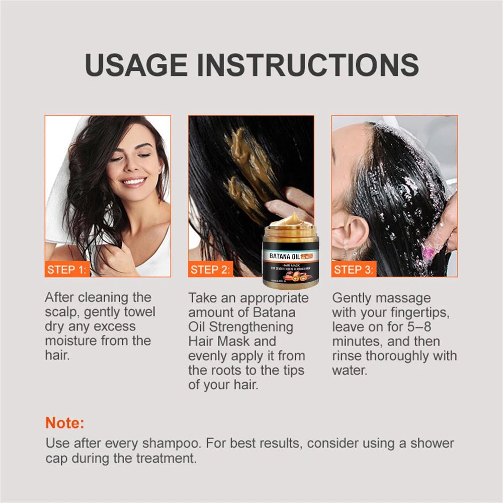 100% Pure Organic Hair Mask Batana Conditioner Repair Damaged Frizzy Hair Reduce Hair Loss Anti-Breakage Nourishing Hair Product