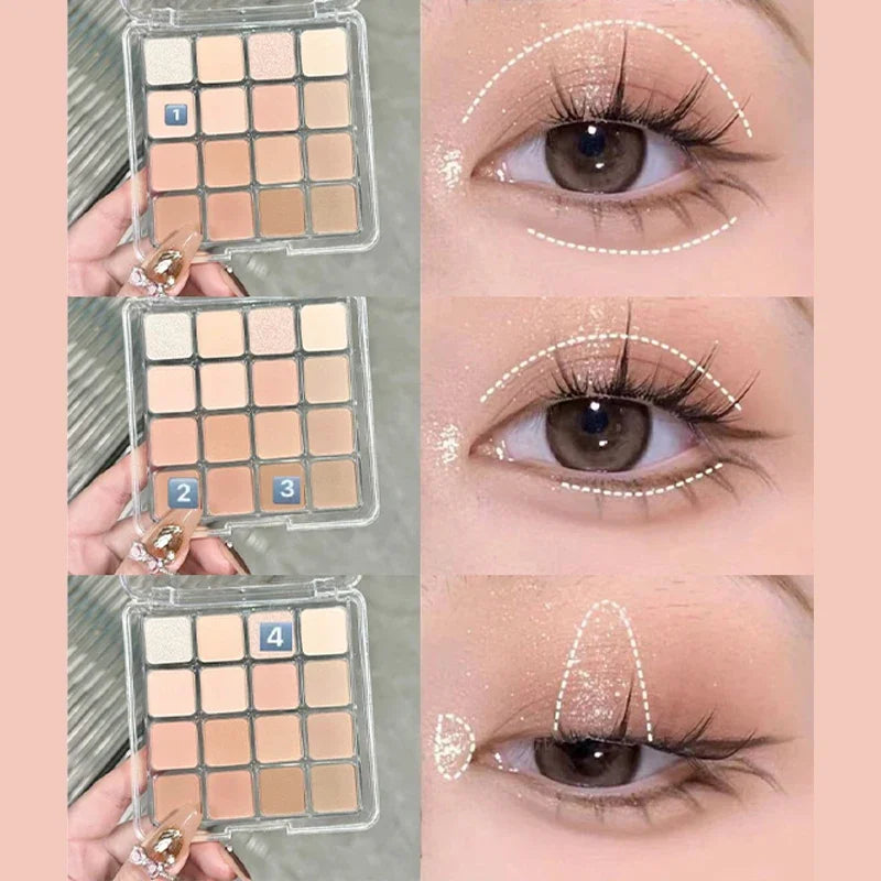High Quality Matte Eyeshadow Palette Pearlescent Sequins Blush Eyeshadow Highlighter For Women
