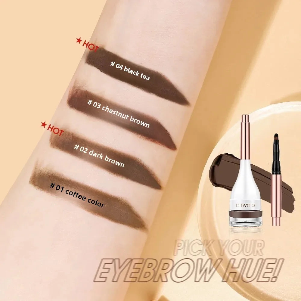O.TWO.O Eyebrow Pomade Brow Natural Waterproof Creamy Texture Highly Tint Eyebrow Gel Double Use For Eyeliner Beauty Makeup