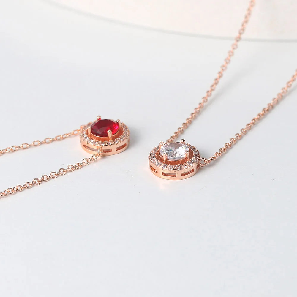 Wedding Round Pendant Necklaces For Women Engagement Female Jewelry Women's Choker Chain On The Neck Shiny Jewellry N095-M