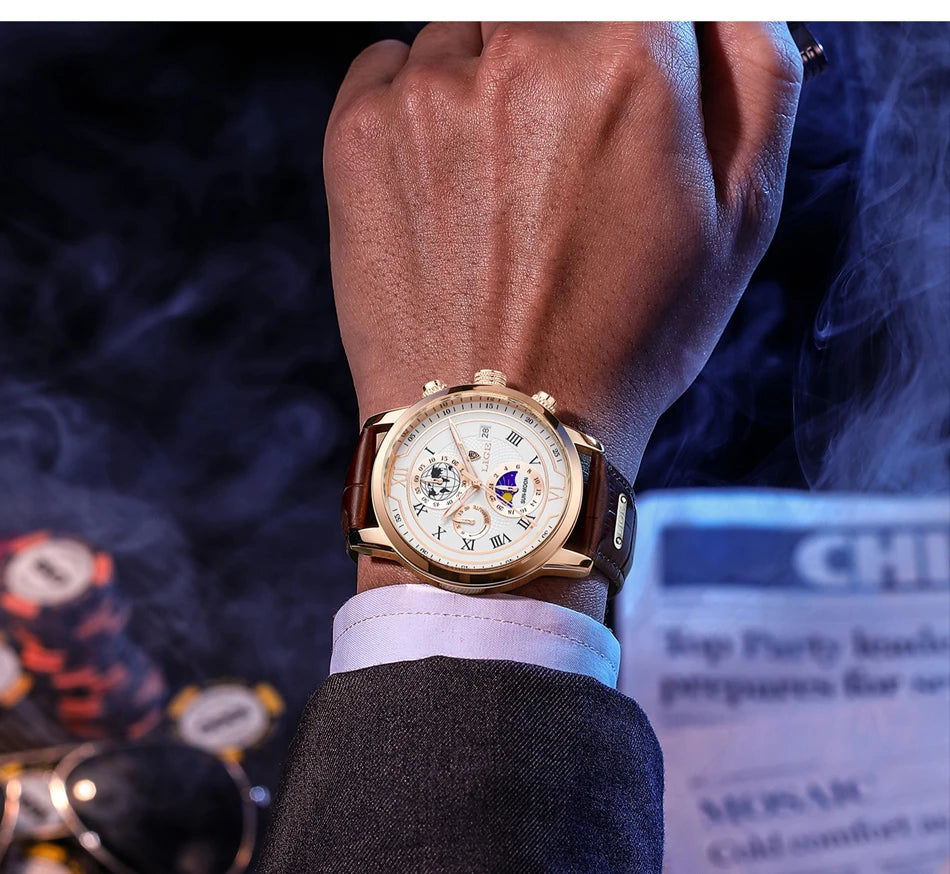 LIGE Top Brand Luxury Watch for Men Business Casual Men's Watches Wristwatch Man Quartz Chronograph Waterproof Watches Clock New