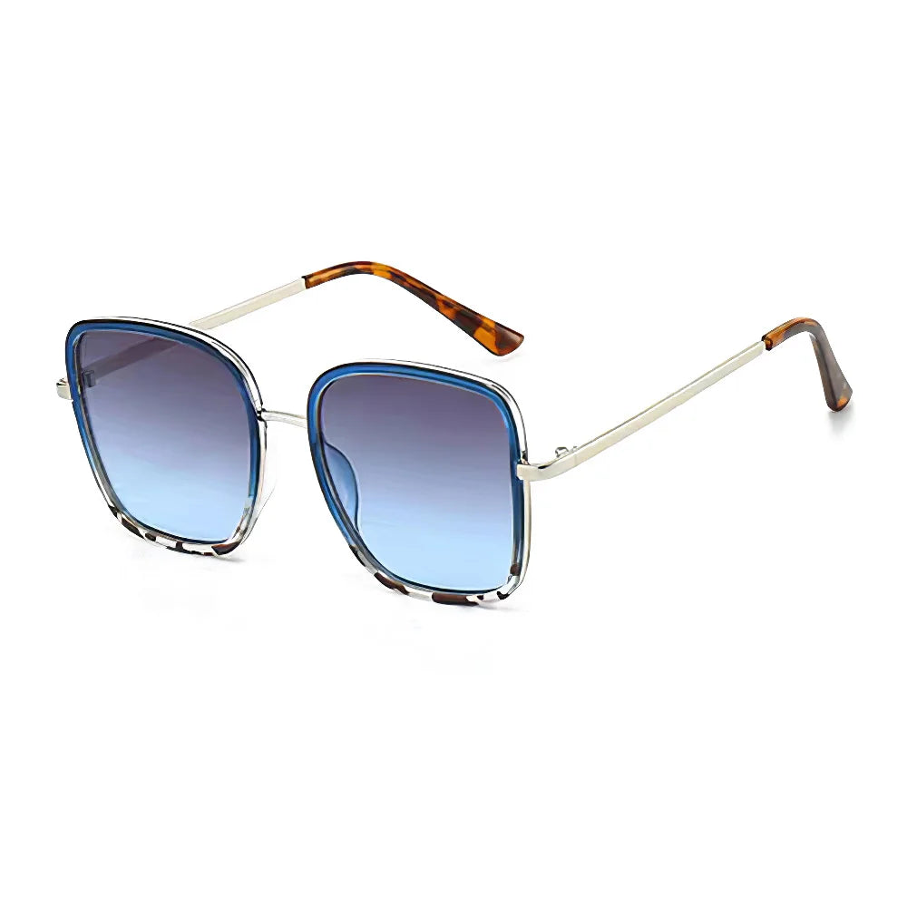 Luxury Square Large Frame Sunglasses for Women And Men Stylish Metal Decorated Light Daily Fashion Glasses