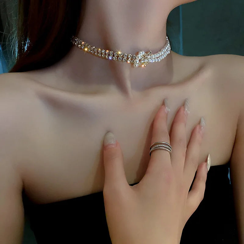 Fashion Elegant Charm Necklaces For Women Simple Shiny Bling Clavicle Chain Vintage Dainty Wedding Beach Personality Jewelry