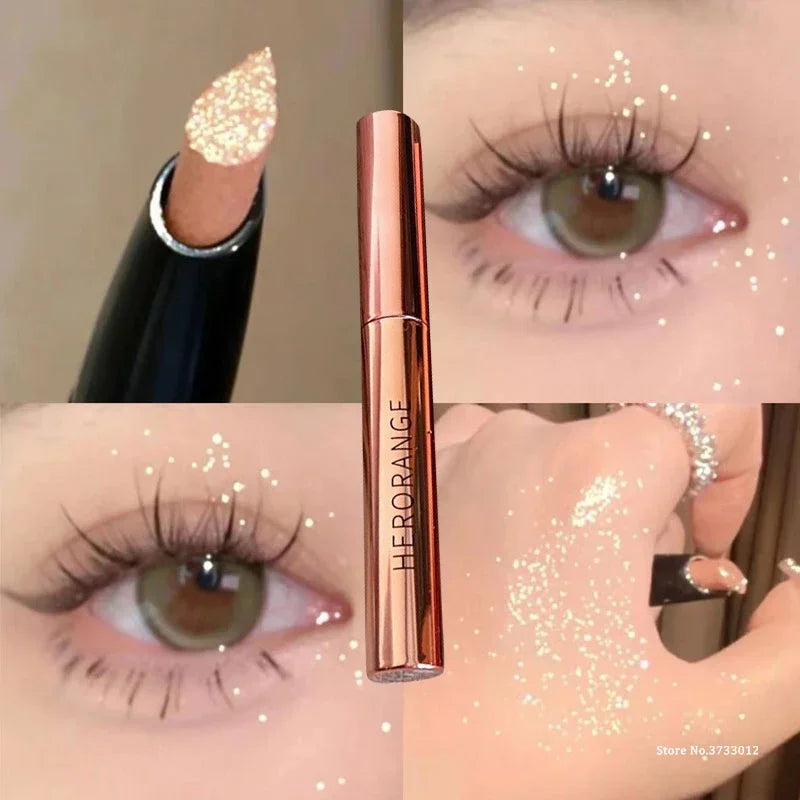Glittering Eyeshadow Pen Face Makeup Highlighter Stick Long lasting Shiny Diamond Pink Silkworm Champagne Gold Eyeliner Gel Pen