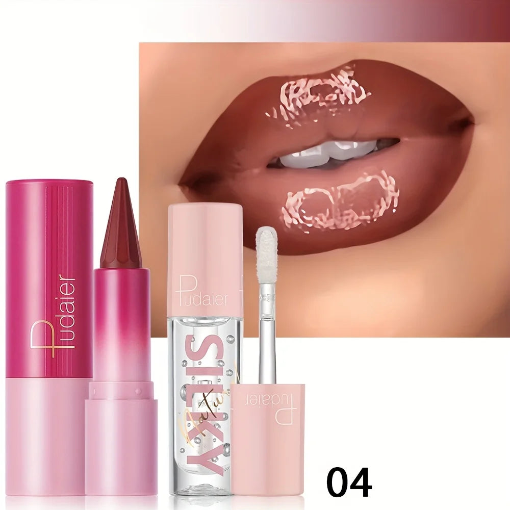 Silky Smooth Lipstick & Nourishing Lip Oil Set - Create Versatile Stunning Looks with Long-Lasting Hydration