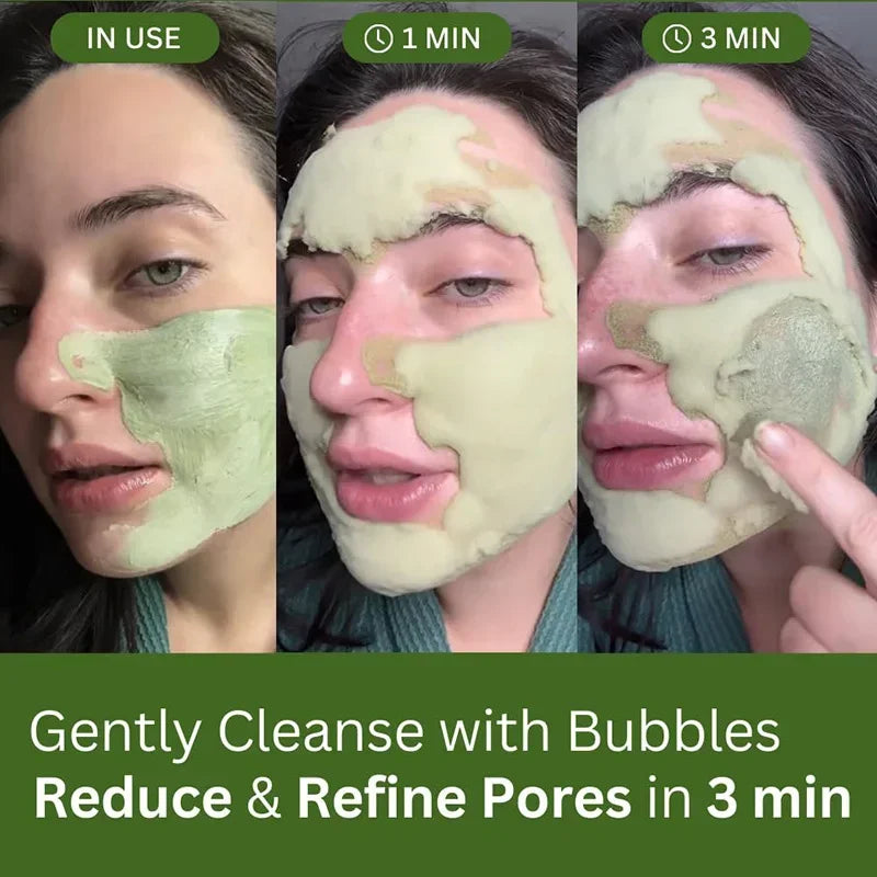 Holy Basil Bubble Deep Mask,Carbonated Water Face Cleansing Pores Blackheads Sebum,Clay Mud Mask Wash-Off Pack,Korean Skincare