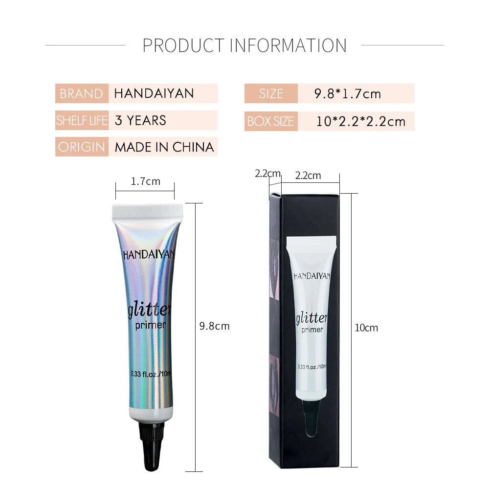 HANDAIYAN Sequin Glitter Primer Makeup Glue Eyeshadow Primer For Lips Eyes Face Long Lasting Multi-Functional Primer
