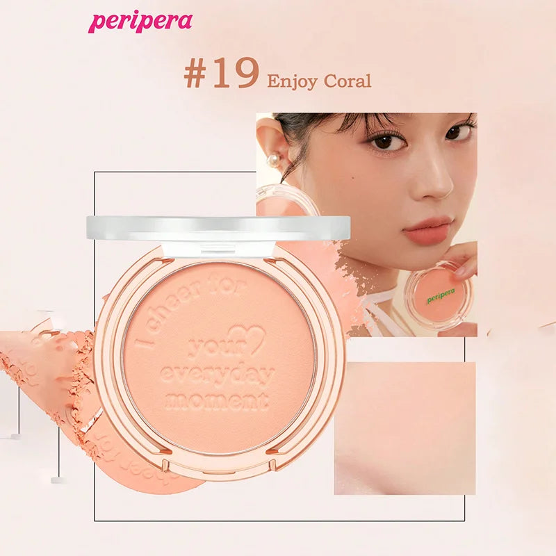 Single Color Blush Palette, Matte Fine Powder Cheek Blush, Non-Cakey, Long-Lasting, Nude Makeup, K-Beauty Cosmetic