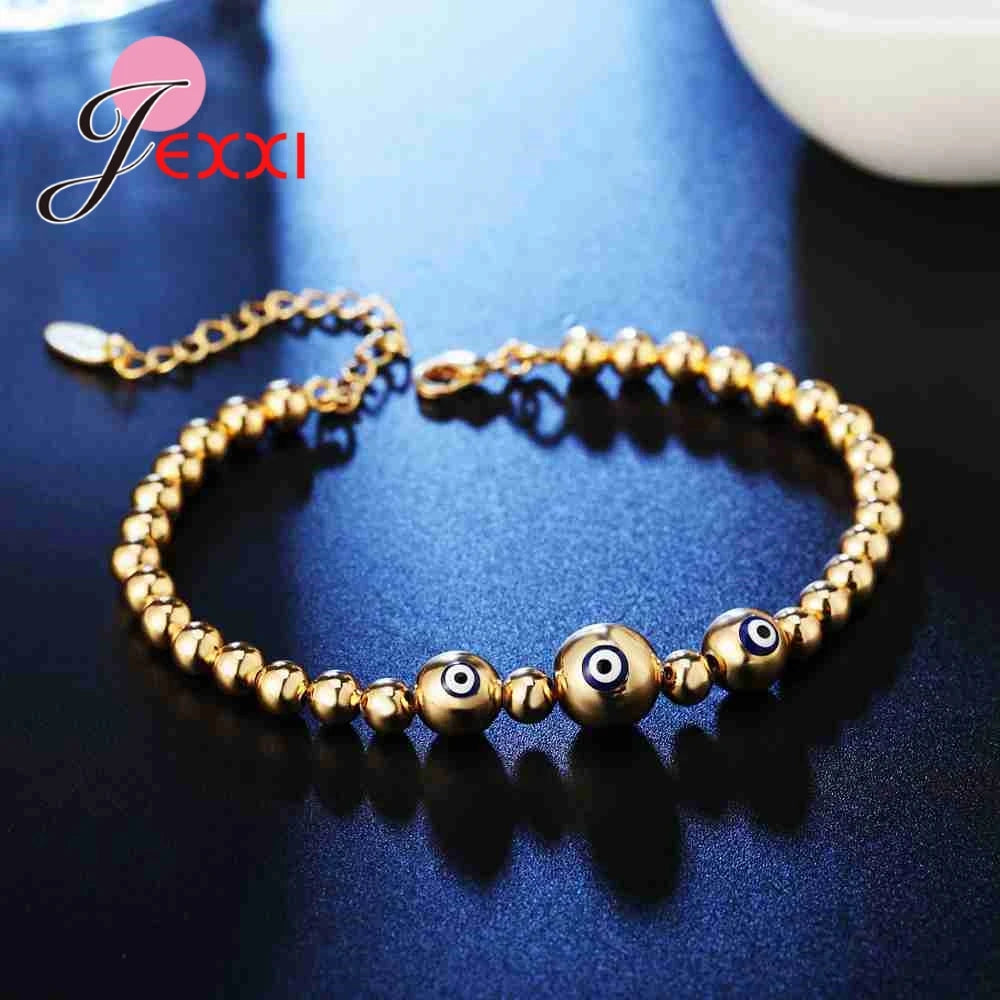 Luxury Atmosphere Beaded Bracelet Gold Color 925 Sterling Silver Color Big Promotion Best Gift For Friend Lover Sister