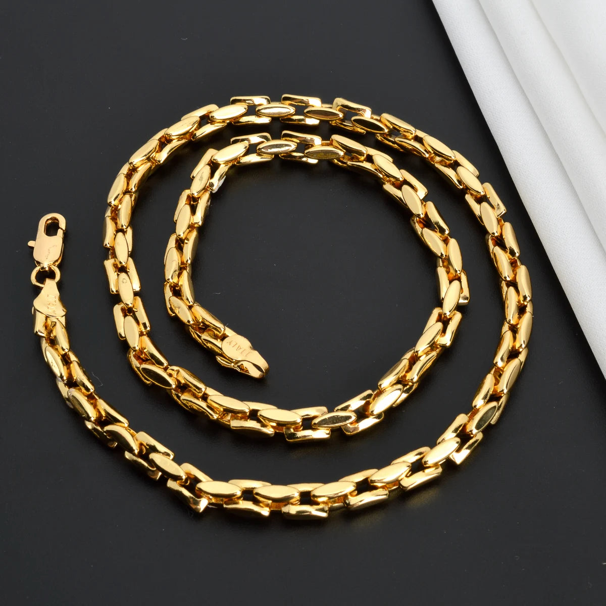 Sunny Jewelry Women Men's Necklace Gold Plated Fashion Basic Punk Cuban Link Chain Long Necklace Neck Jewellery Accessories Gift