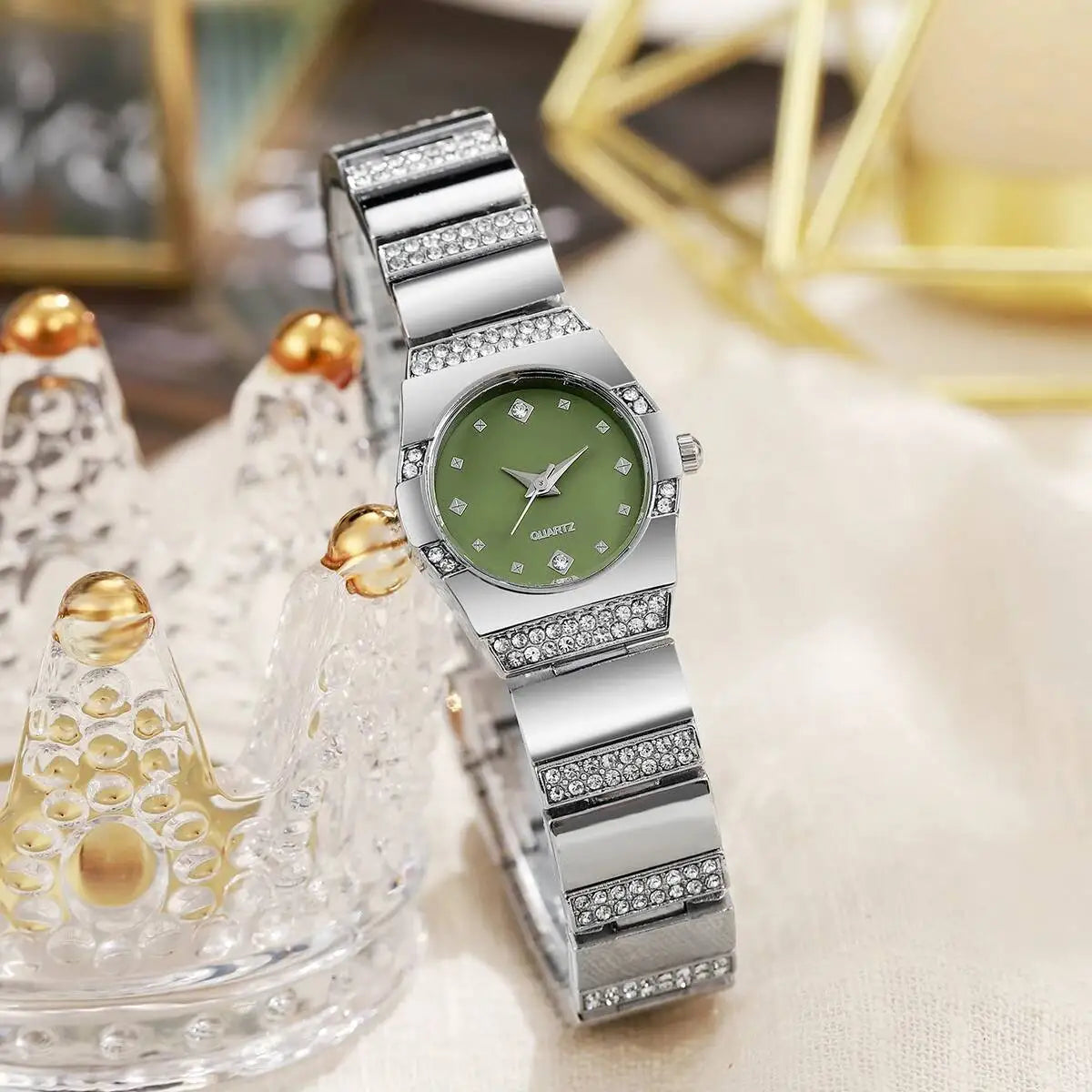 Luxury Rhinestone Women Watches Fashion Small Dial Steel Strap Quartz Wristwatches for Girls Clock Reloj Mujer