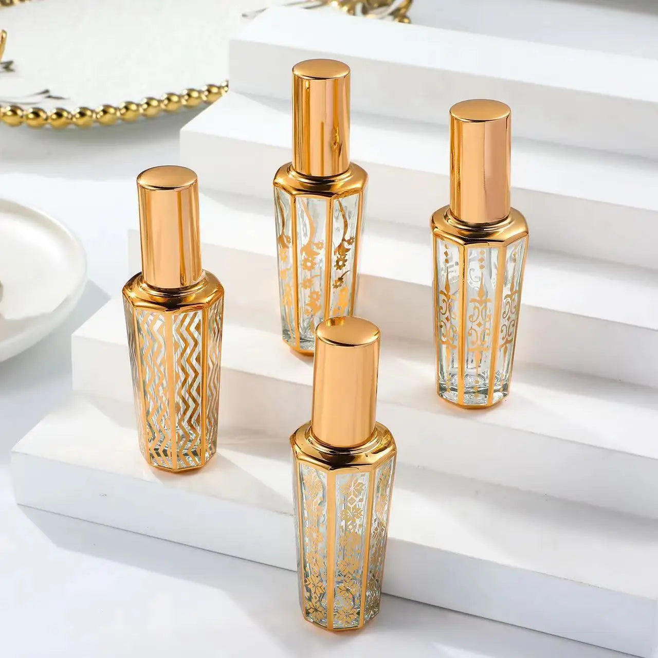 4pcs 15ml Perfume Bottle Portable Glass Refillable Spray Bottle Sample Empty Containers Travel Perfume Bottle