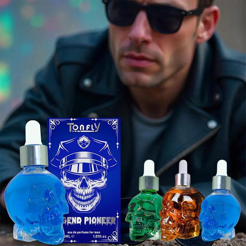 Men's Beard Care Perfume Oil 15ml Gentleman Fragrance Long-lasting Fragrance Brand Skull Perfume Portable Fresh Eau De Perfume