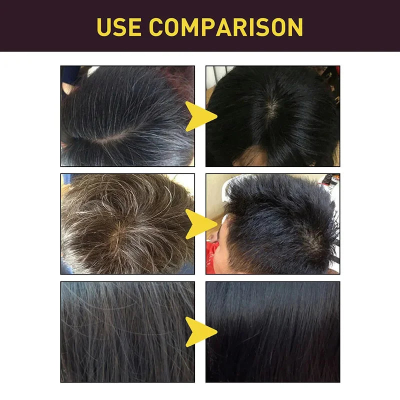 Hair Color Shampoo for Gray Hair 3 in 1 Black Hair Dye Shampoo for Women&Men Natural Herbal Safety Nourishing Hair Care Cream